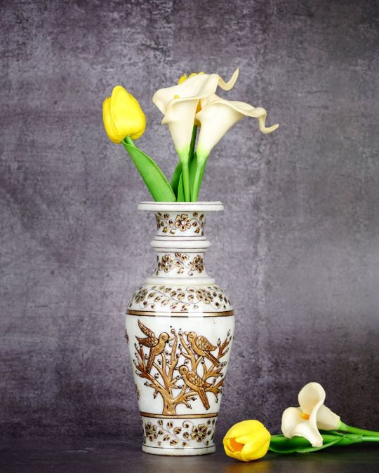 Marble Handcrafted Gold Inlay Vase