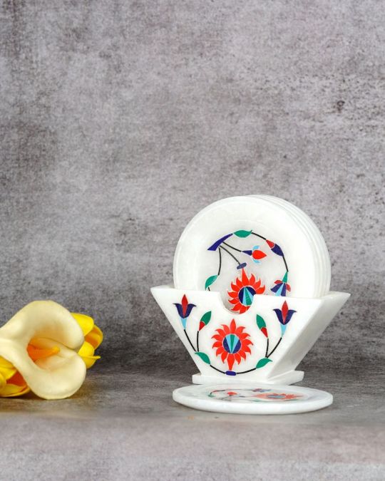 Marble Handcrafted Inlay Coasters
