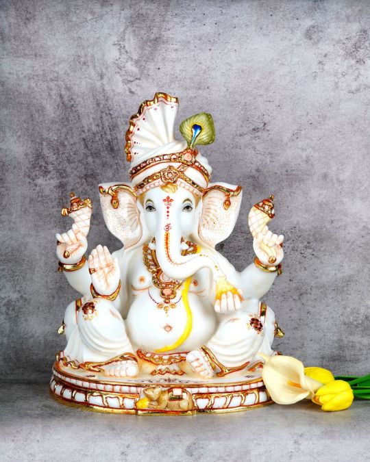 Marble Handcrafted Lord Ganesh Figurine 