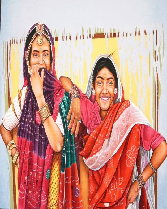 Two Women Canvas Painting (unframed)