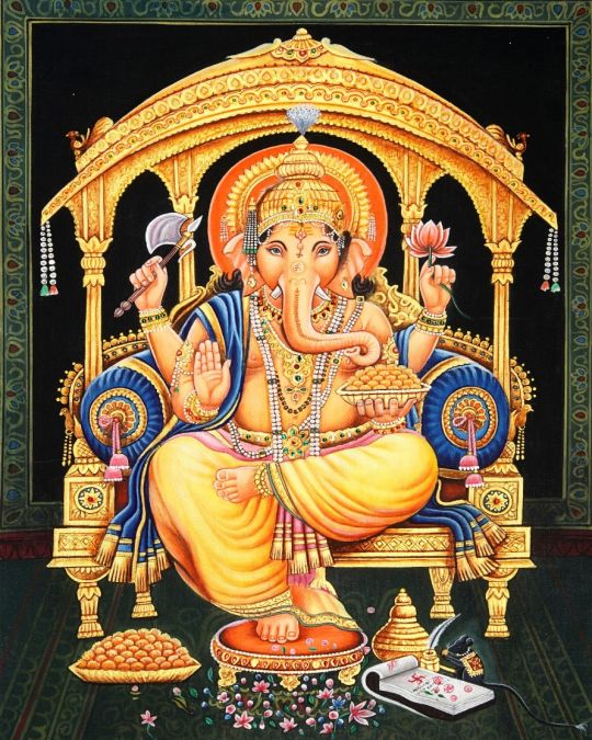 Lord Ganesha Canvas Painting (unframed)
