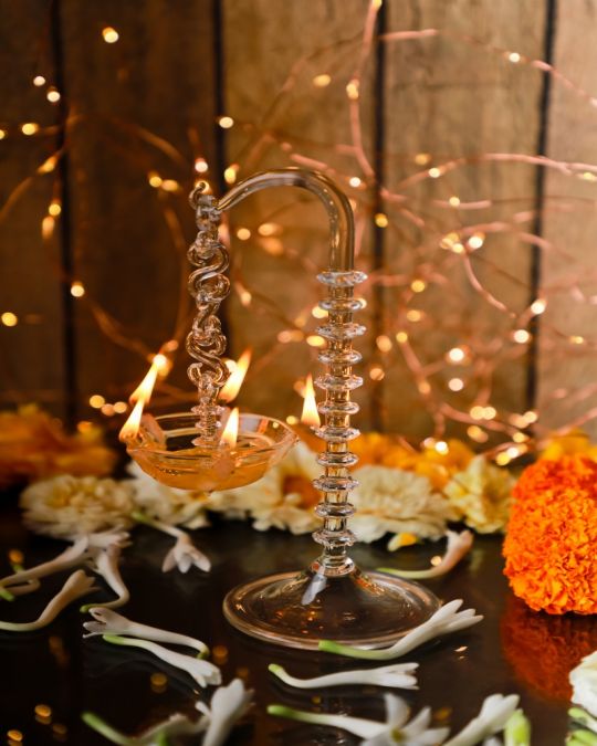 Crystal Handcrafted One Sided Swinging Lamp