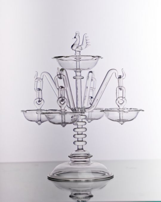 Crystal Handcrafted Four Sided Swinging Oil Lamp