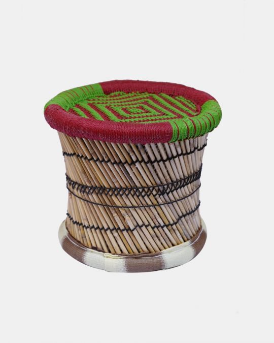 Handcrafted Multicolor Mudda- Red & Green