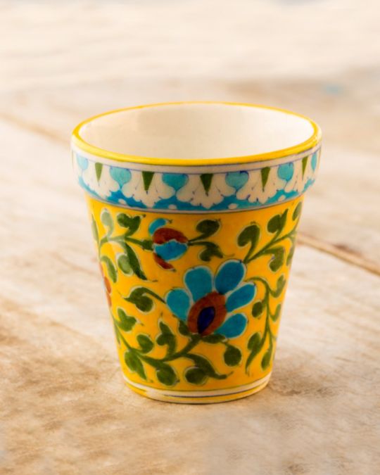 Blue Pottery- Yellow Color Handcrafted Planter