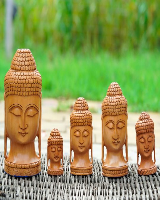Kadam Wood Handcrafted Lord Buddha Figurine