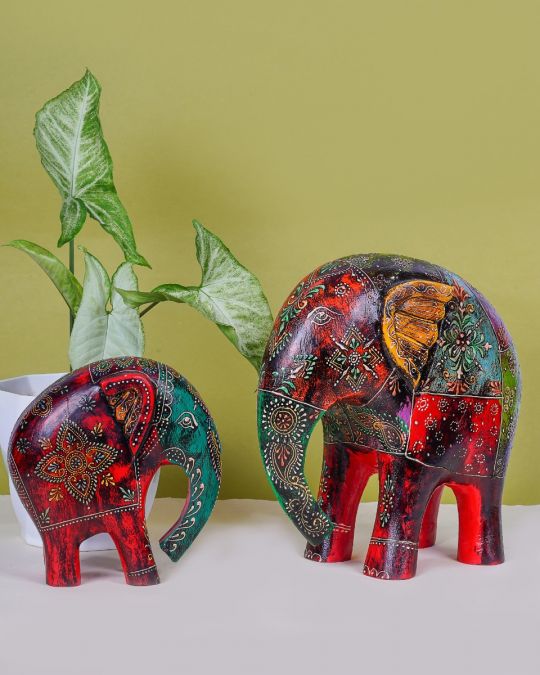 Hand-Painted Elephant- Kadam Wood Craft