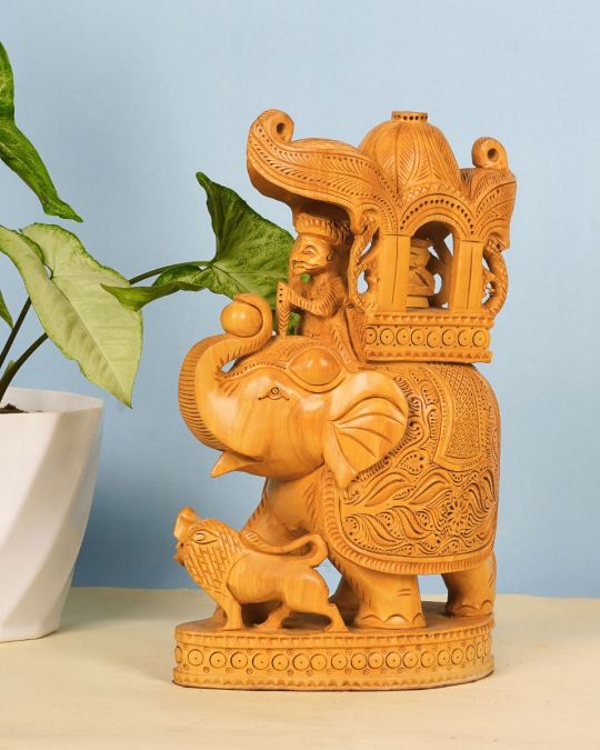 Kadam Wood Handcrafted Ambabari Elephant