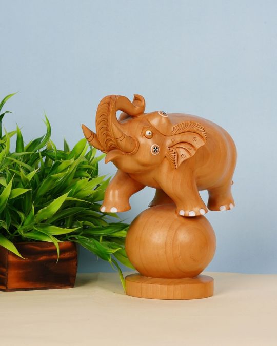 Kadam Wood Handcrafted Dancing Elephant