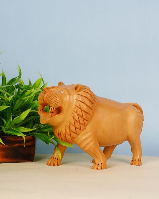 Kadam Wood Lion Statue