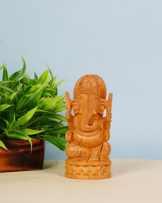 Wooden Figurine of Lord Ganesha