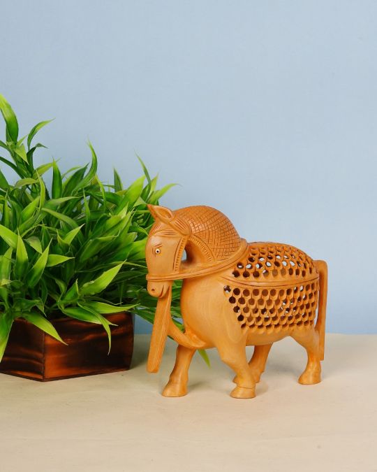 Horse Undercut Wooden Sculpture