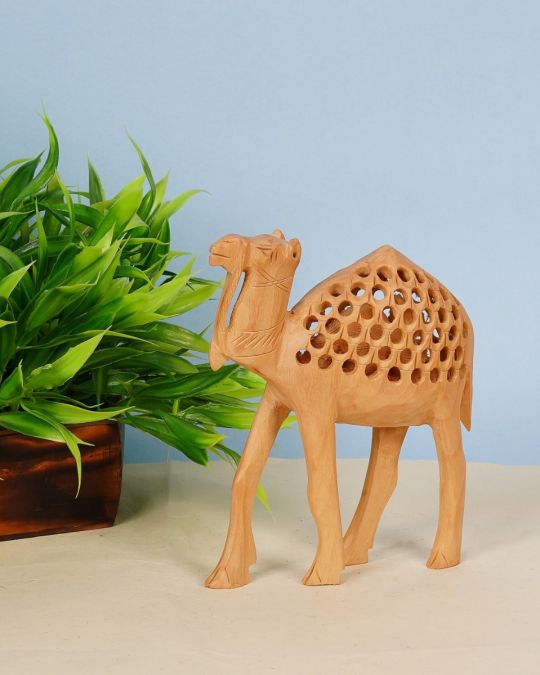 Wooden Handicraft Undercut Camel Statue
