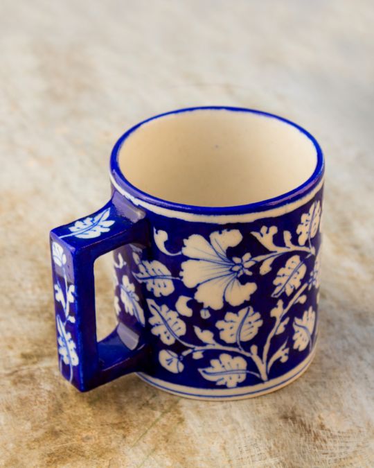 Blue Pottery- Handcrafted Coffee Mug(Blue & White)