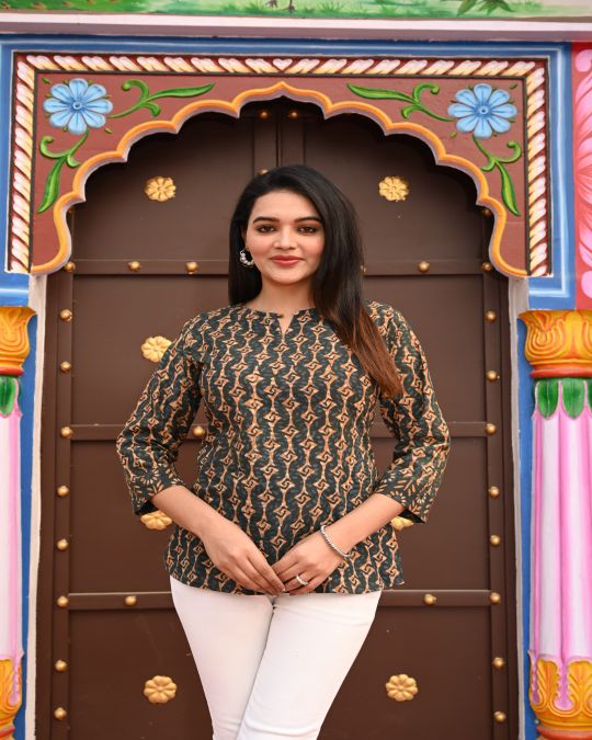 Green Motif Kurti