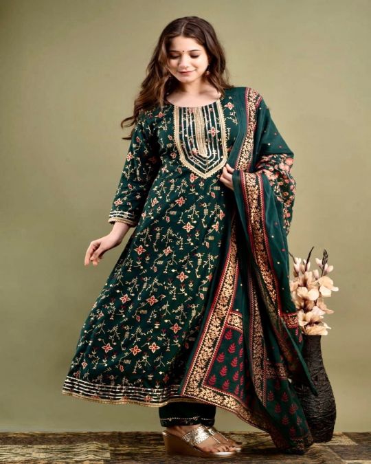 Green Anarkali Suit set