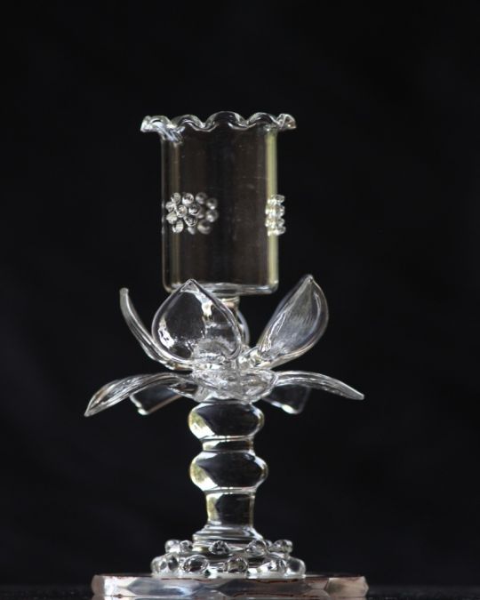Crystal Handcrafted Candle Holder- Lotus Base