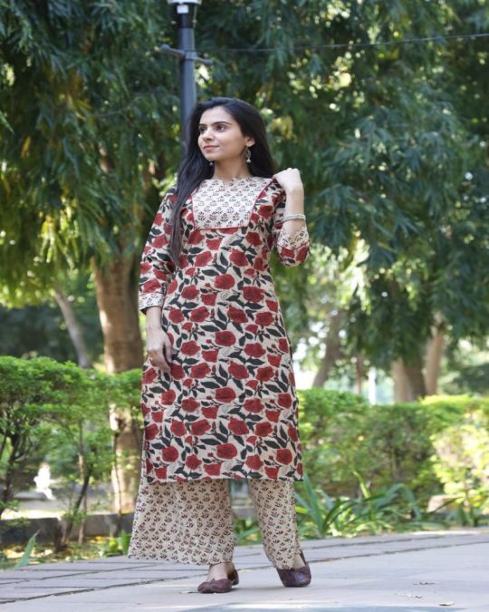 Handblock Printed Kurta and Plazo