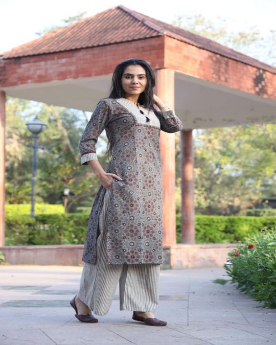 Handblock Kurti and Plazo set 