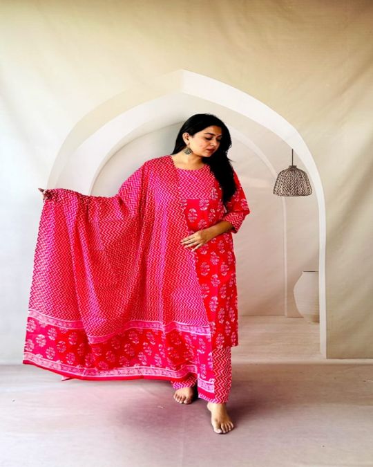 Bagru Hand Block Printed 3 pc Suit Set