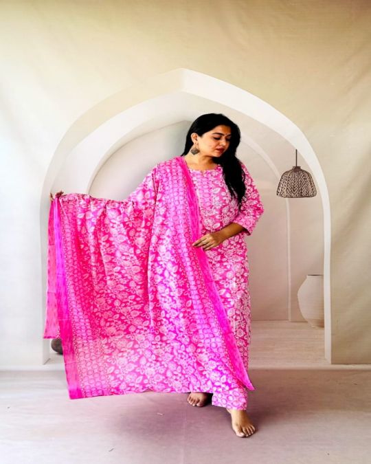 Bagru Hand Block Printed 3 pc cotton Suit set