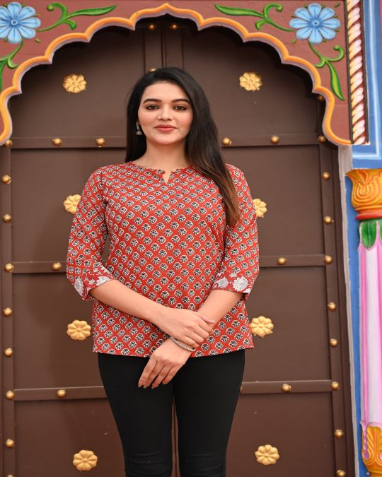 Red Kurti Top