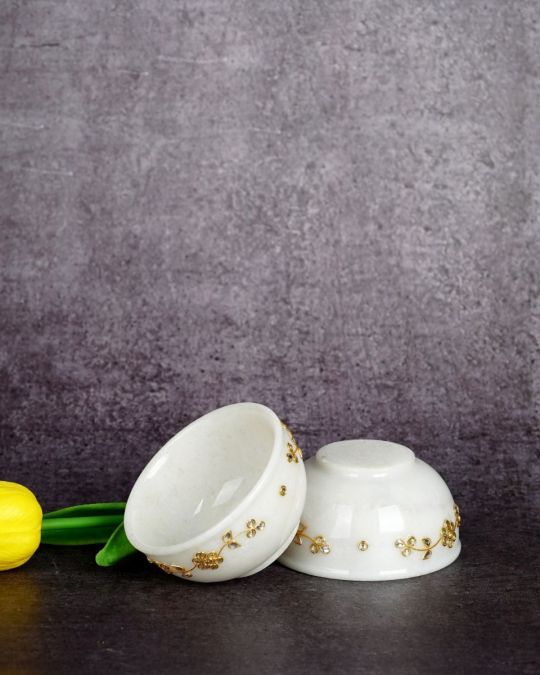Marble Handcrafted Inlay Bowl Set of 2