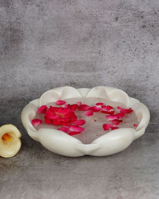 Handcrafted White Marble Urli