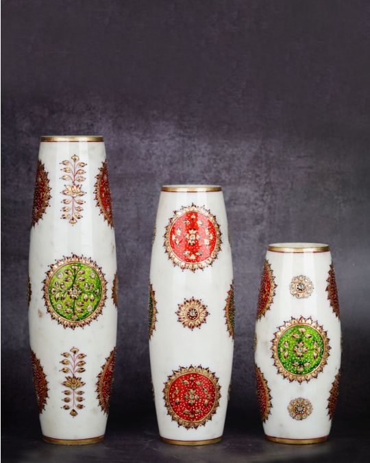 Marble Handcrafted Vases Set of 3