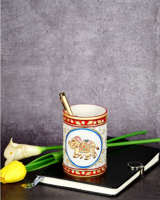Marble Handcrafted Pen Stand