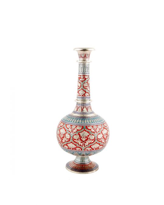Handcrafted Brass Surahi with Long Narrow Neck