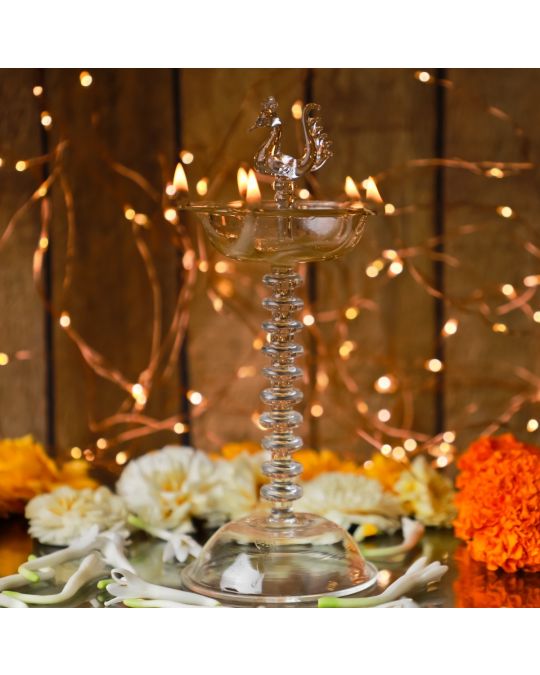 Crystal Handcrafted Elongated Oil Lamp