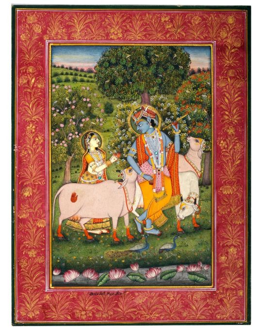 Radha krishan miniature painting (unframed)
