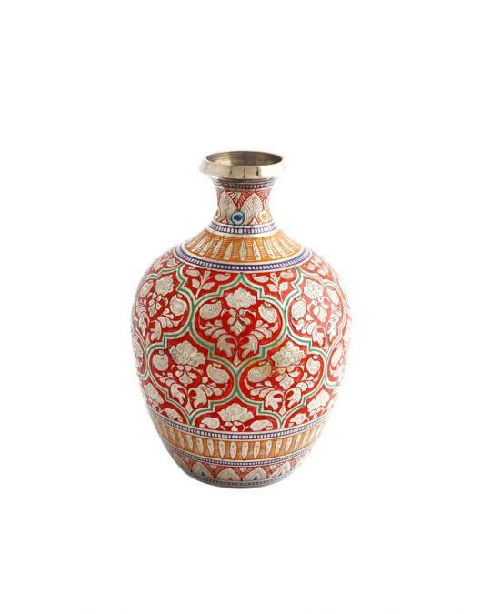 Brass Handcrafted Flower Vase Bottle Design