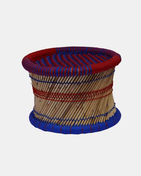 Handcrafted Multicolor Mudda - Blue & Red