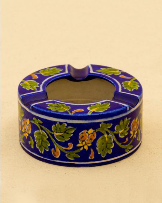 Blue Pottery Handcrafted Ash Tray (Blue)