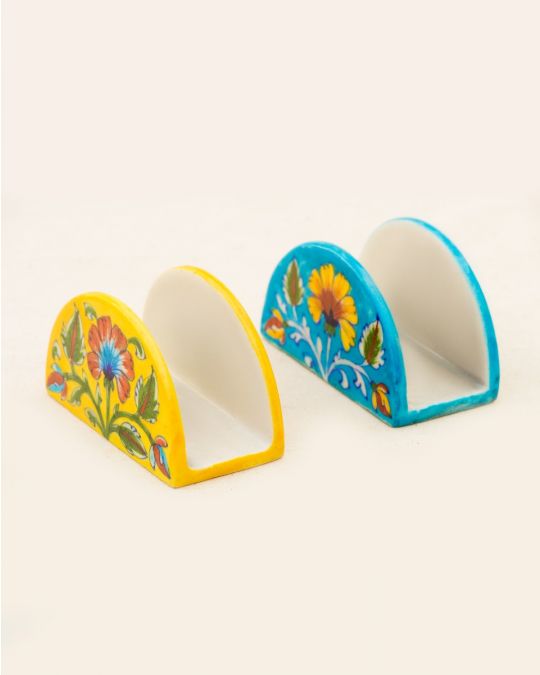 Blue Pottery Handcrafted Napkin Holder