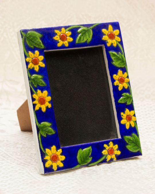 Blue Pottery Handcrafted Photo Frame - Blue