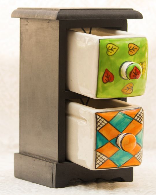 Jewelry Boxes- Blue Pottery (2 Boxes)