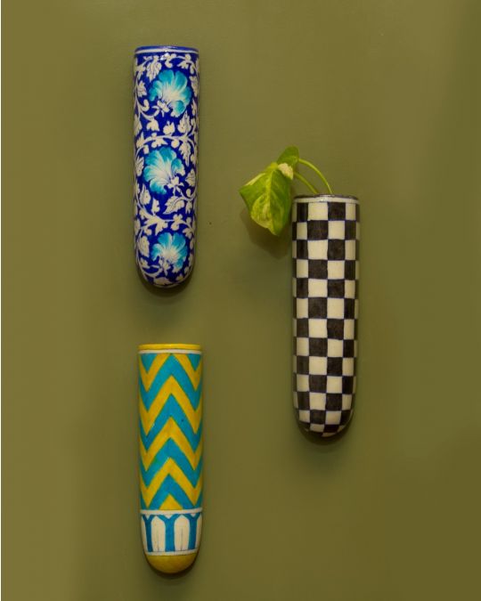 Blue Pottery Handcrafted Magnet Planter