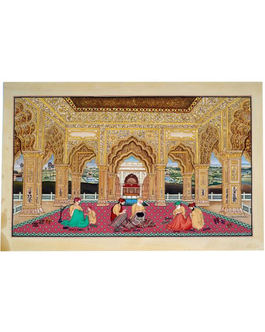 Miniature Painting of Men Working (unframed)