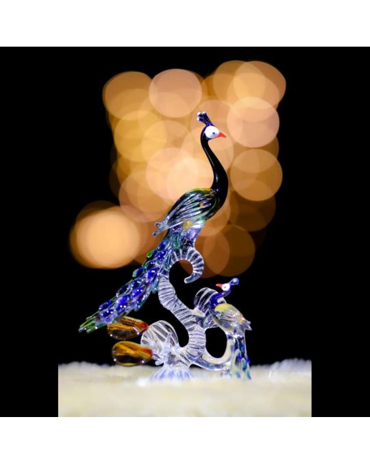 Crystal Handcrafted Peacock and Peachick