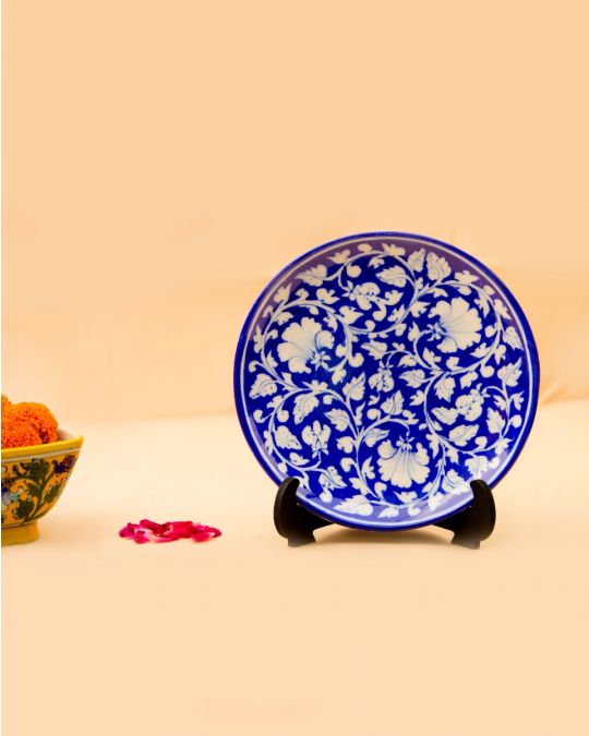 Blue Pottery- Handcrafted Plate(Blue & White)