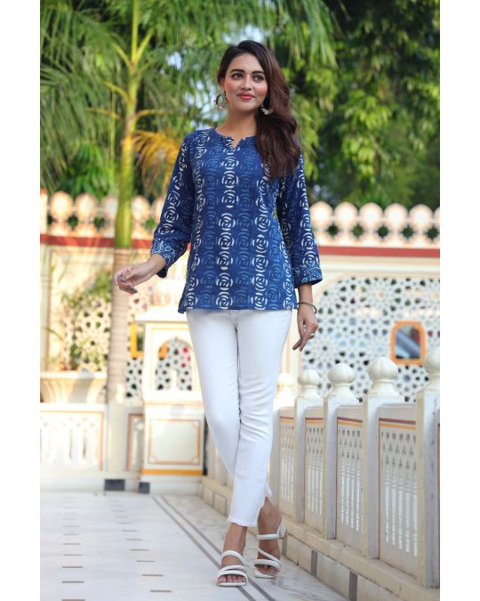 Blue Roses Kurti