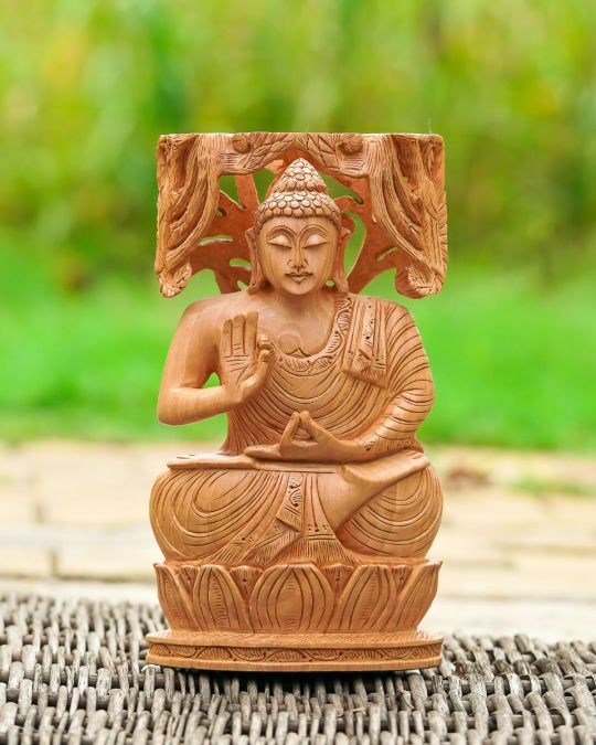 God Buddha Figurine - Wooden Handicraft