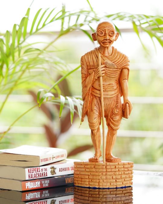 Mahatma Gandhi Hand Carved Kadam Wood