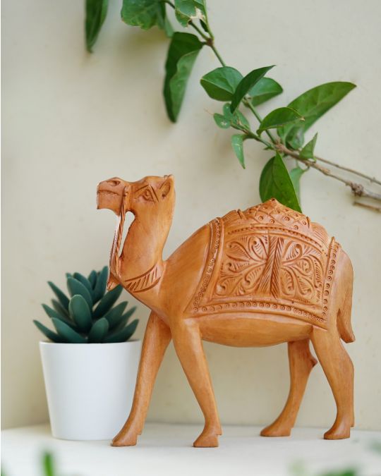 Wooden Carved Camel Sculpture 'Ship of the Desert'