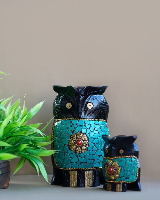 Colorful Wise Owl Wooden Craft