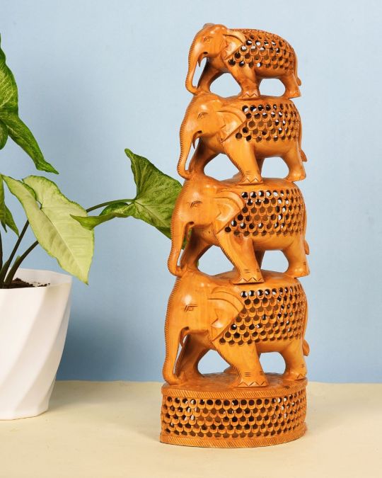 Kadam Wood Handcrafted Elephant Decorative Piece