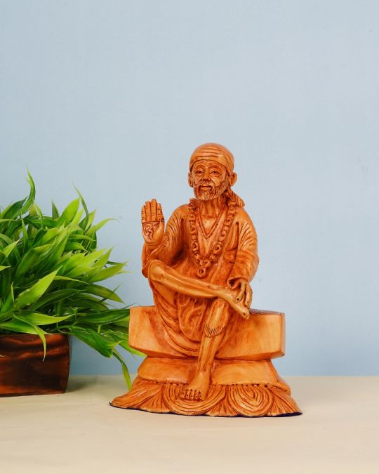 Wooden Figurine of Sai Baba